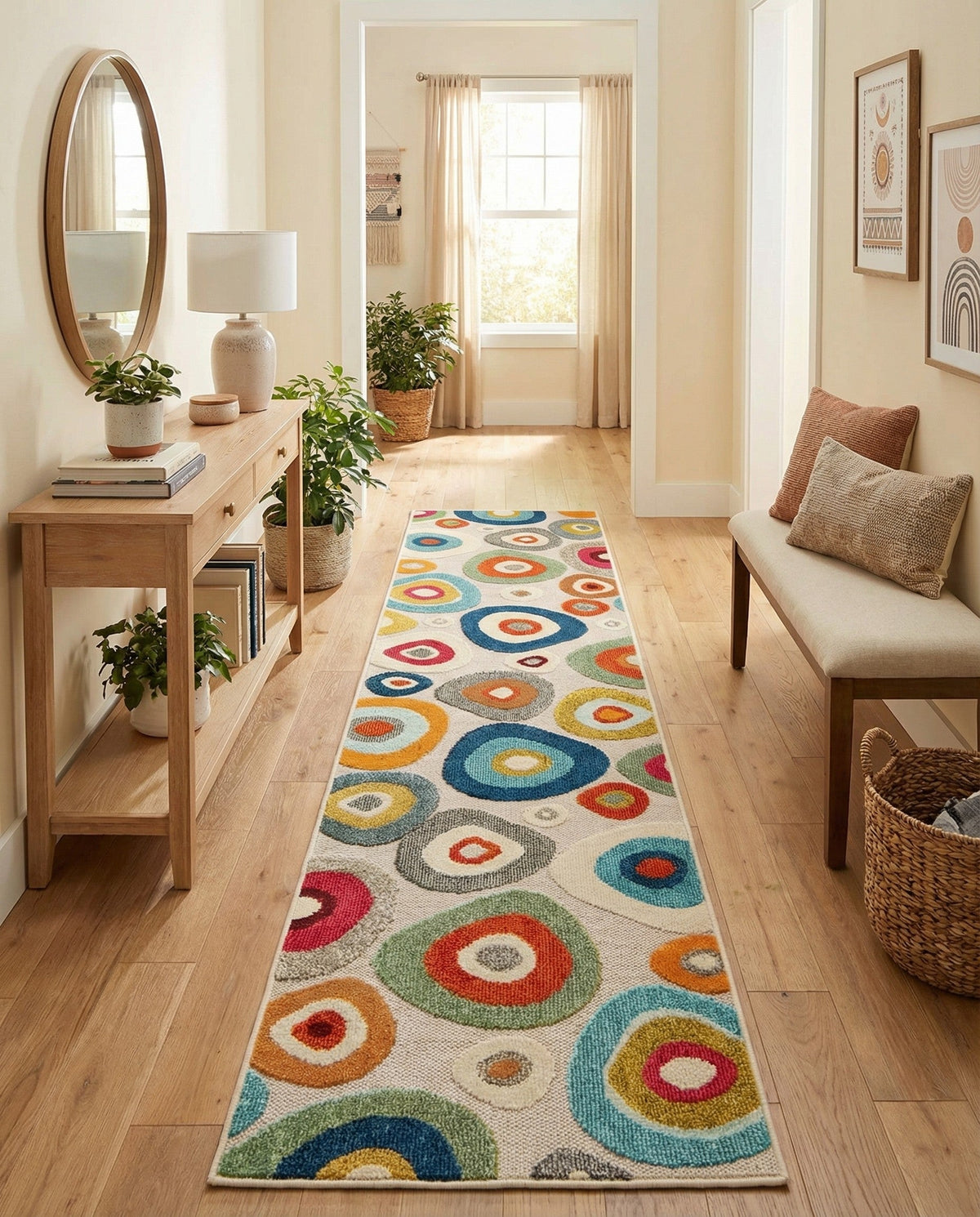 Outdoor Marrakesh Collection Area Rug -  Chefchaouen Runner Multi Beige  lifestyle 160