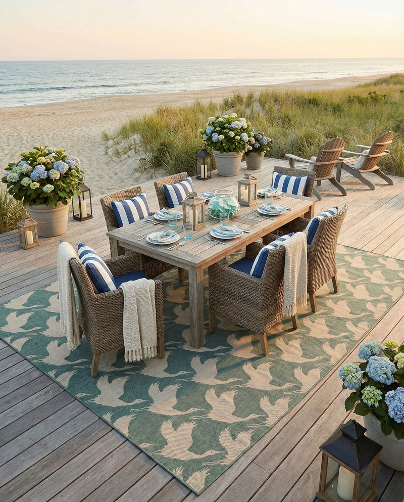 Seaside Haven Rugs Collection Area Rug -  Pelican Rectangle Stone Blue  lifestyle 10