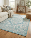Patio Heritage Collection Area Rug -  Augusta (Aqua) Rectangle Aqua  lifestyle 23
