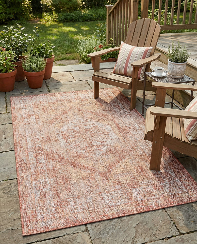 Patio Heritage Collection Area Rug -  Augusta (Rust Red) Rectangle Rust Red  lifestyle 23