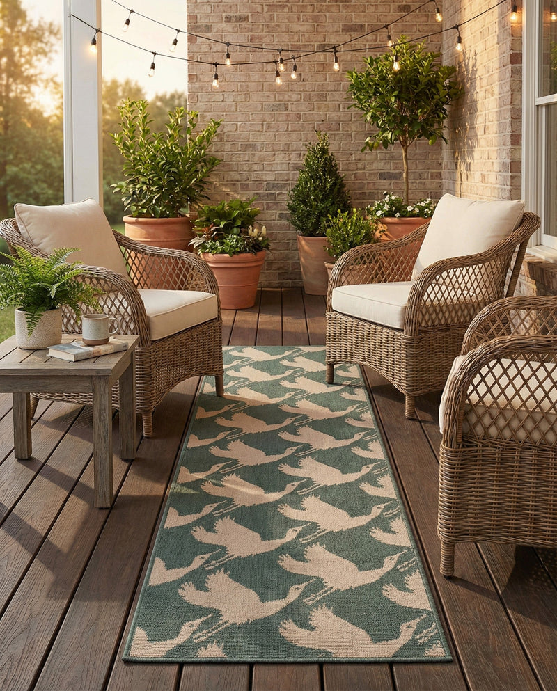 Seaside Haven Rugs Collection Area Rug -  Pelican Runner Stone Blue  lifestyle 75