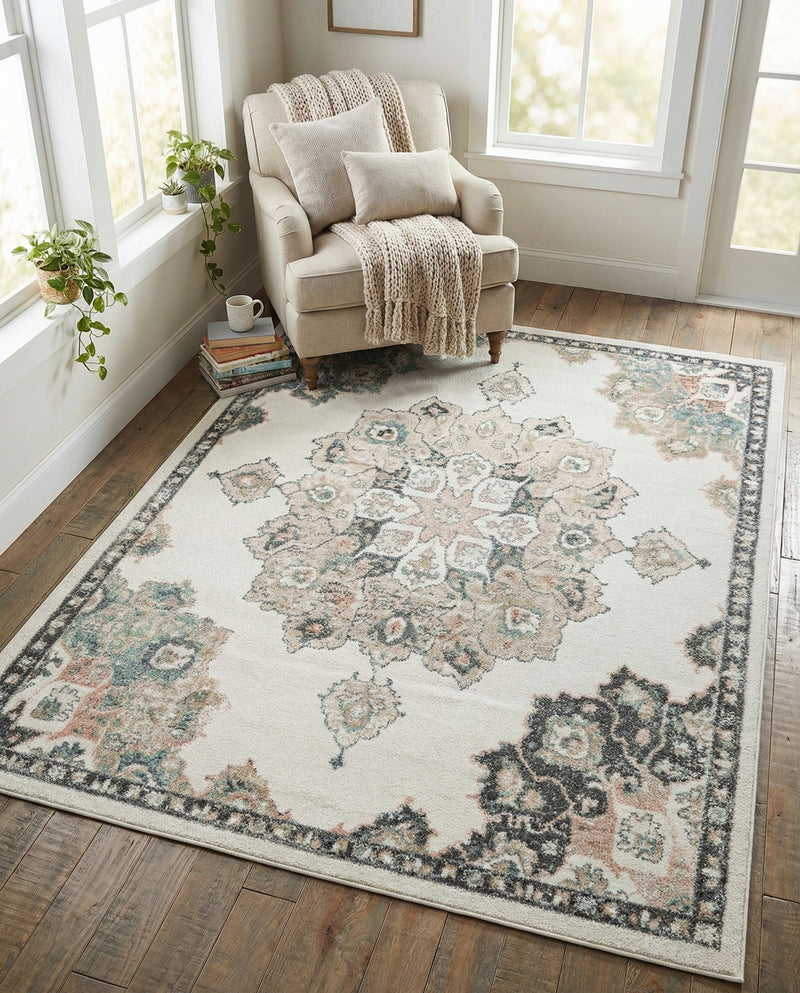Beverly Grove Collection Area Rug - Melrose (Ivory) Rectangle Ivory  lifestyle 25