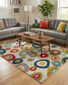 Outdoor Marrakesh Collection Area Rug -  Chefchaouen Rectangle Multi Beige  lifestyle 47
