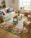 Seaside Blooms Collection Area Rug -  Amalfi Rectangle Multi  lifestyle 27