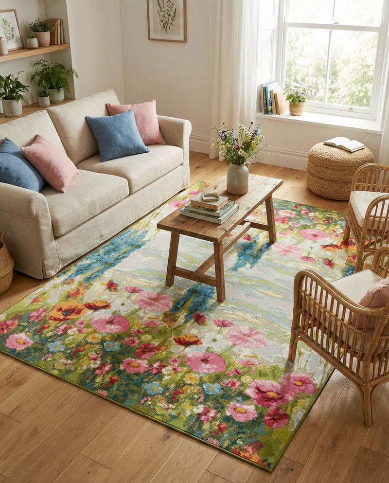 Seaside Blooms Collection Area Rug -  Amalfi Rectangle Multi  lifestyle 27