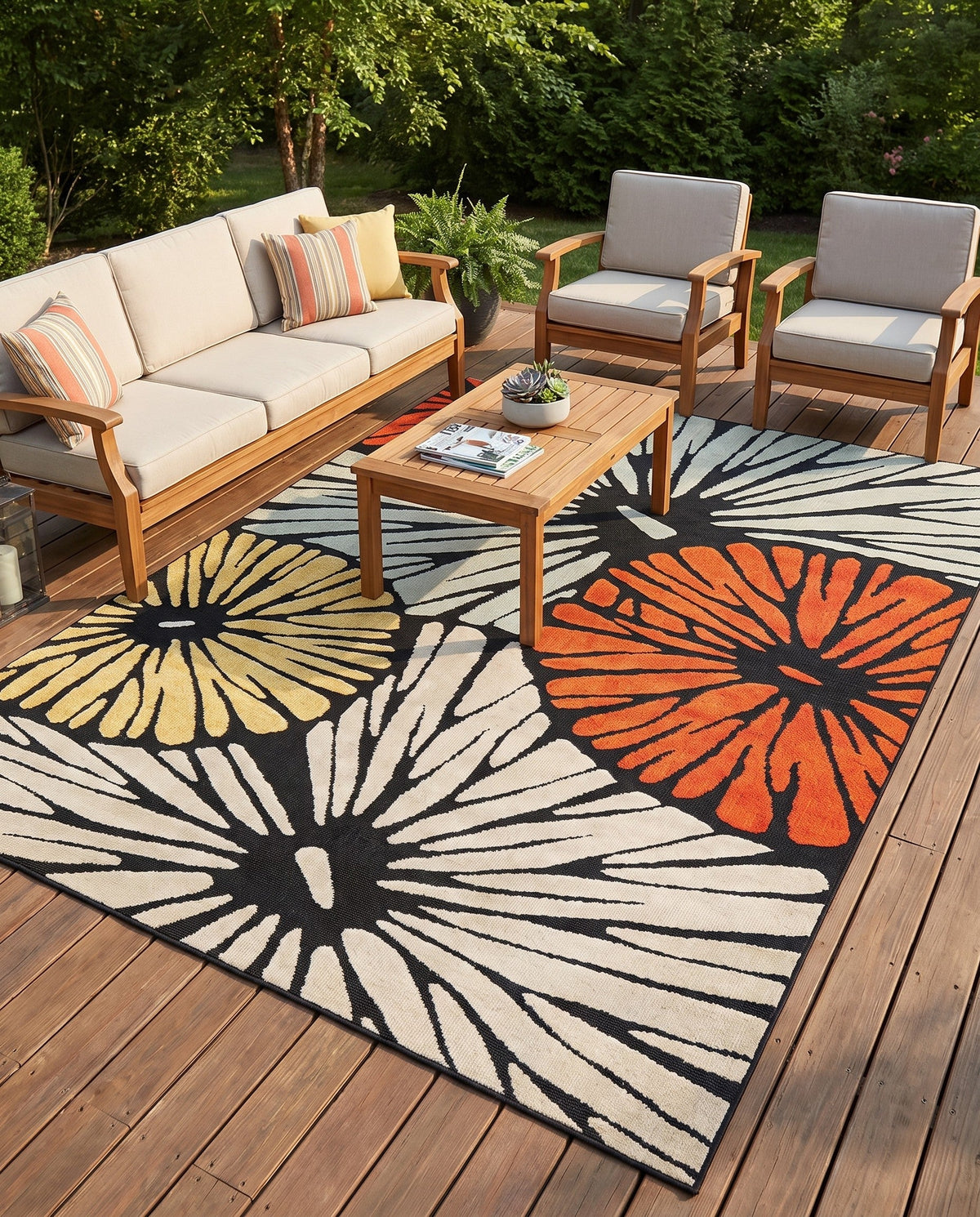 Outdoor Marrakesh Collection Area Rug -  Tetouan Rectangle Multi  lifestyle 29