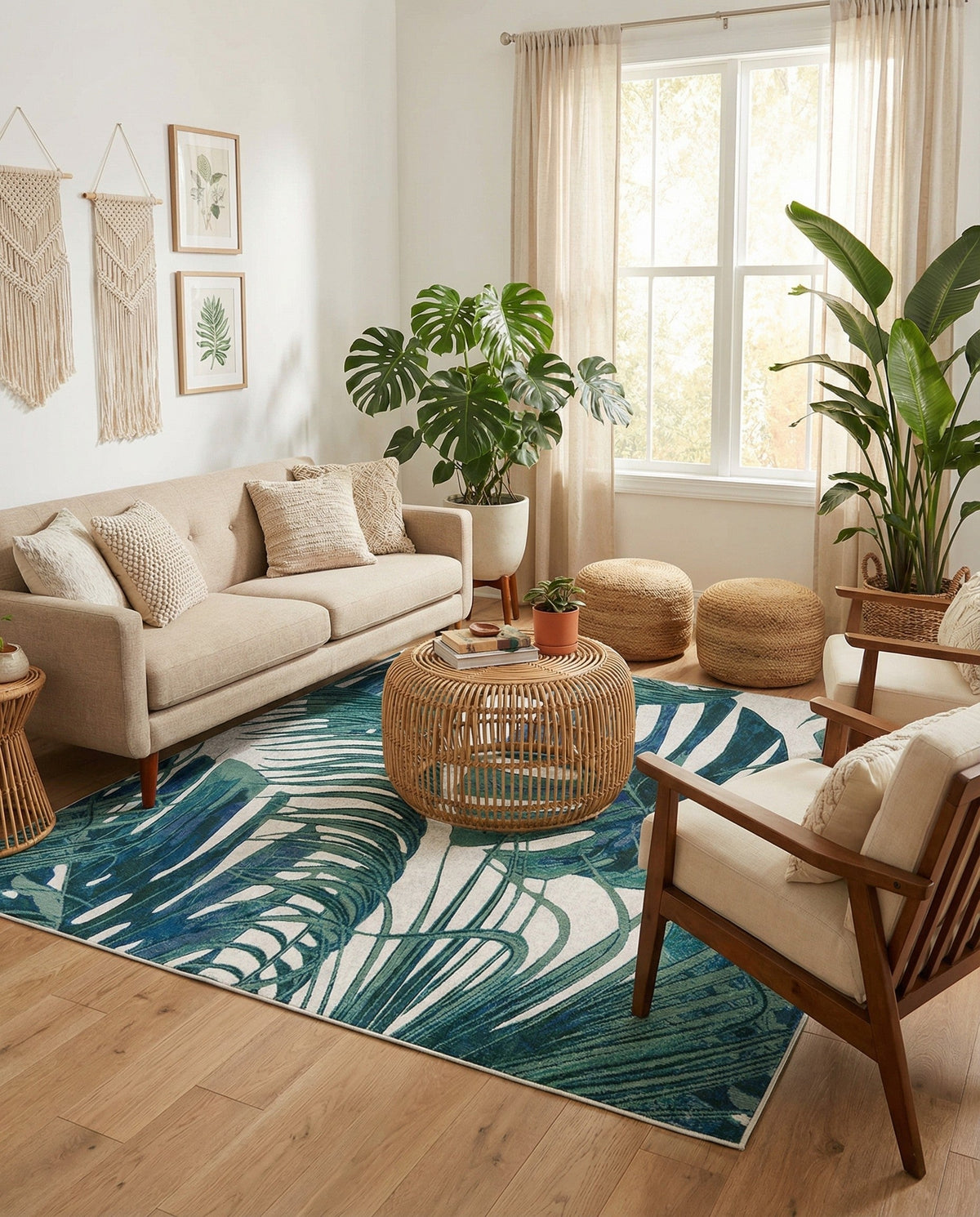 Meadow Breeze Collection Area Rug -  Clover Square Ivory  lifestyle 167