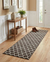 Lattice Gardens Collection Area Rug -  Bloomfield (Chocolate Brown) Runner Chocolate Brown  lifestyle 71