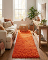 Plush Oasis Collection Area Rug - Serenity (Tiger Orange) Runner Tiger Orange  lifestyle 20