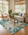 Seaside Blooms Collection Area Rug -  Paradise Rectangle Multi  lifestyle 55