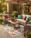 Outdoor Marrakesh Collection Area Rug -  Midelt Rectangle Multi  lifestyle 10