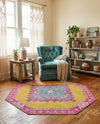 Heritage Elegance Collection Area Rug -  Winterthur (Yellow) Octagon Yellow  lifestyle 61