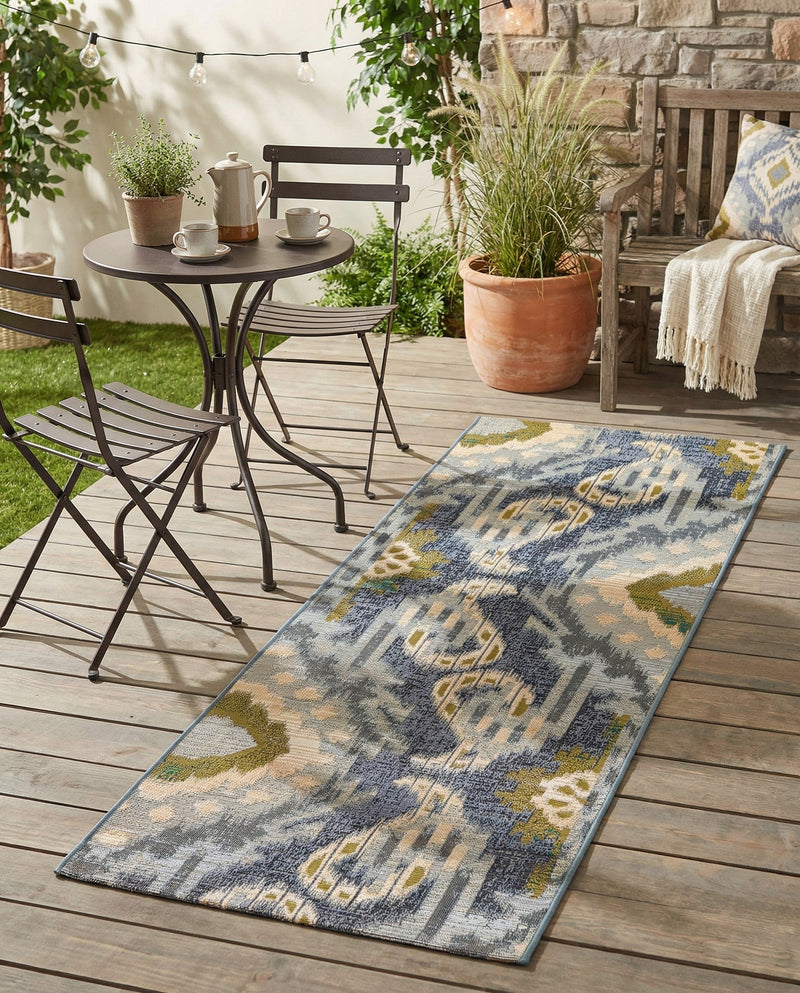 Urban Terrace Collection Area Rug -  Vista Runner Blue  lifestyle 45