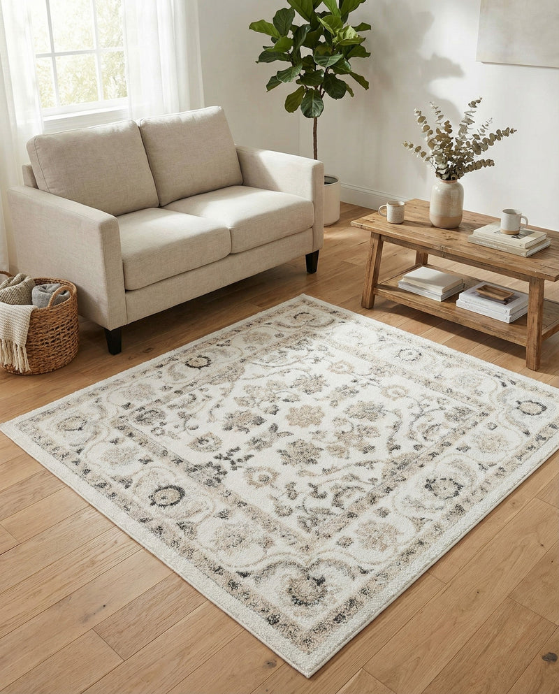Adriana Terrace Collection Area Rug -  Positano (Ivory) Square Ivory  lifestyle 29