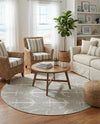 Seaside Haven Rugs Collection Area Rug - Sapphire (Gray) Round Gray  lifestyle 72