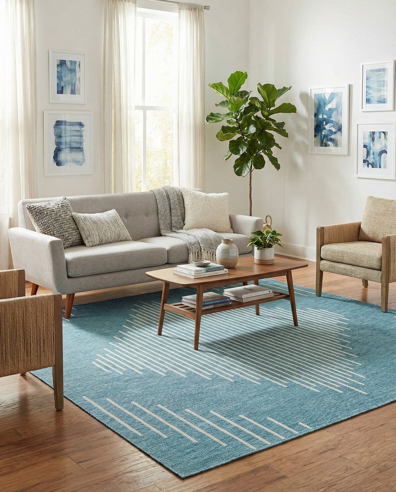 Urban Terrace Collection Area Rug -  Chelsea (Light Aqua) Square Light Aqua  lifestyle 57