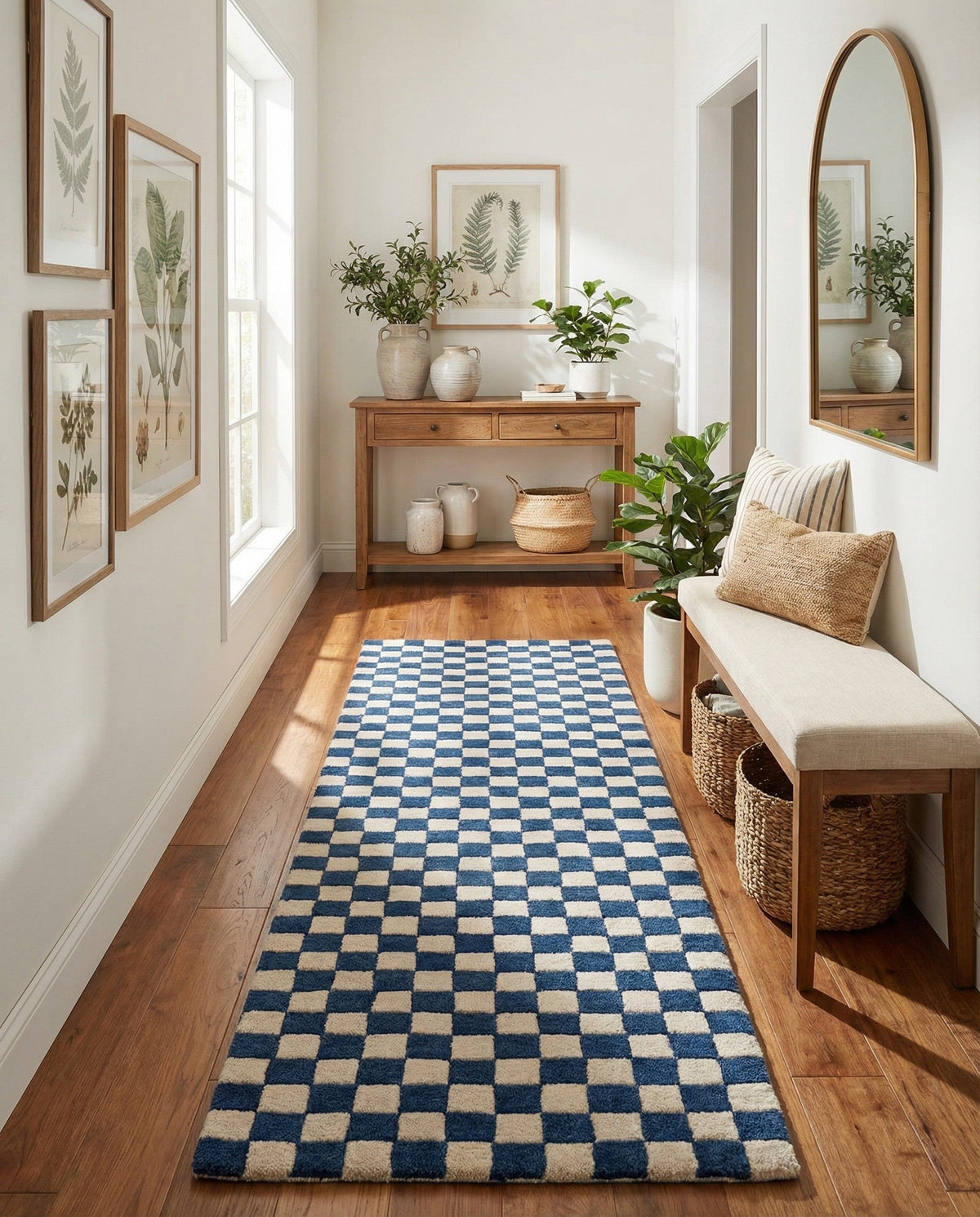 Shepherd's Glen Wool Collection Area Rug - Reykjavik Runner Blue and White  lifestyle 93