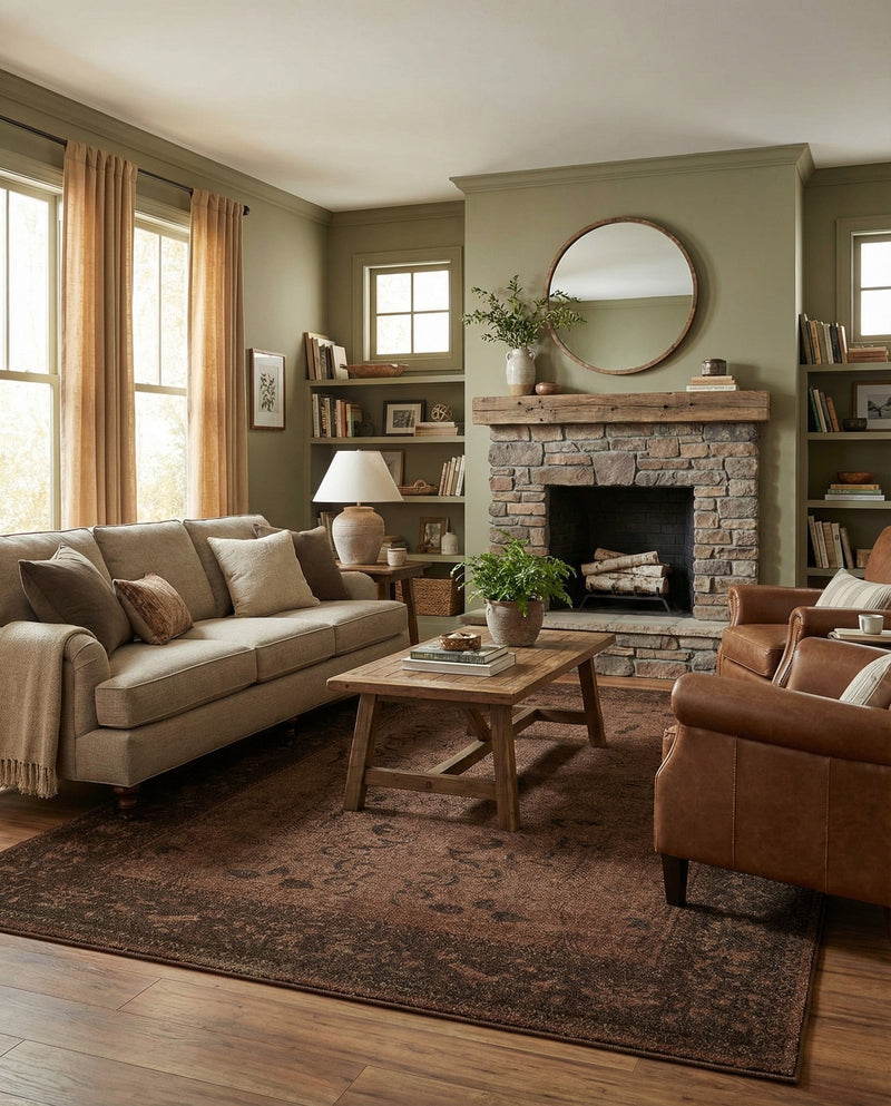 Horizon Collection Area Rug -  Apex (Brown) Rectangle Brown  lifestyle 20