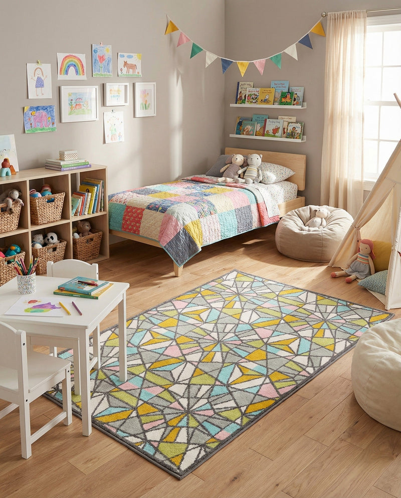 Wonder Tykes Collection Area Rug -  Chromatic Rectangle Multi  lifestyle 7
