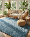Eternal Plush Oasis Collection Area Rug -  Tranquility (Aegean Blue) Rectangle Aegean Blue  lifestyle 19