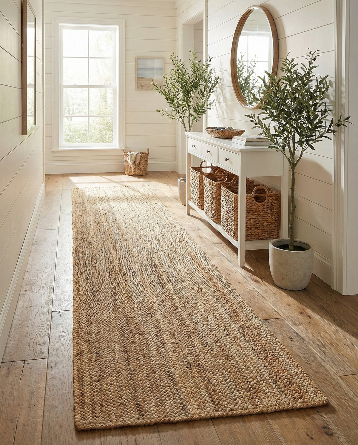 Woven Seaside Jute Collection Area Rug - Savannah (Natural) Runner Natural  lifestyle 66