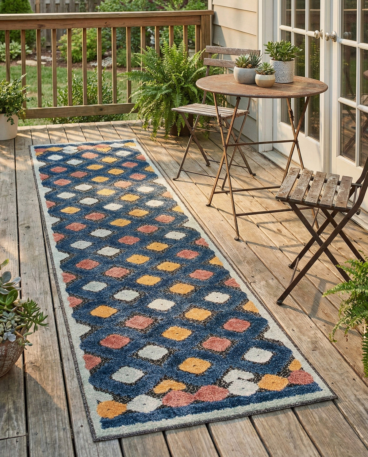 Caribbean Terrace Collection Area Rug -  Tobago Runner Charcoal  lifestyle 118