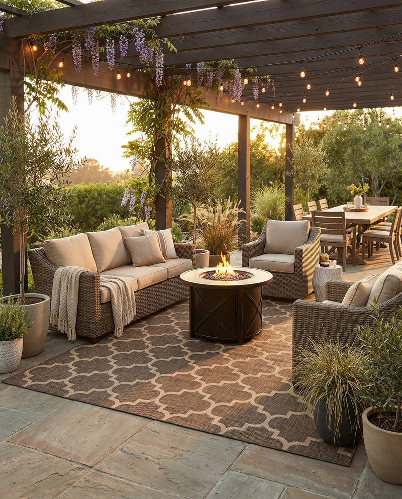 Sahara Sands Collection Area Rug -  Dahshur Rectangle Brown  lifestyle 20