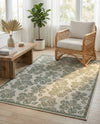 Coastal Terrace Collection Area Rug -  Marina Rectangle Ivory and Beige  lifestyle 8