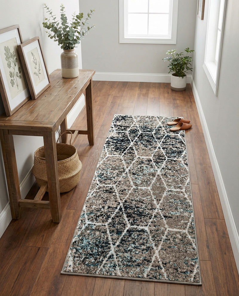 Trellis Mosaic Collection Area Rug - Arborville (Blue Multi) Runner Blue Multi  lifestyle 55