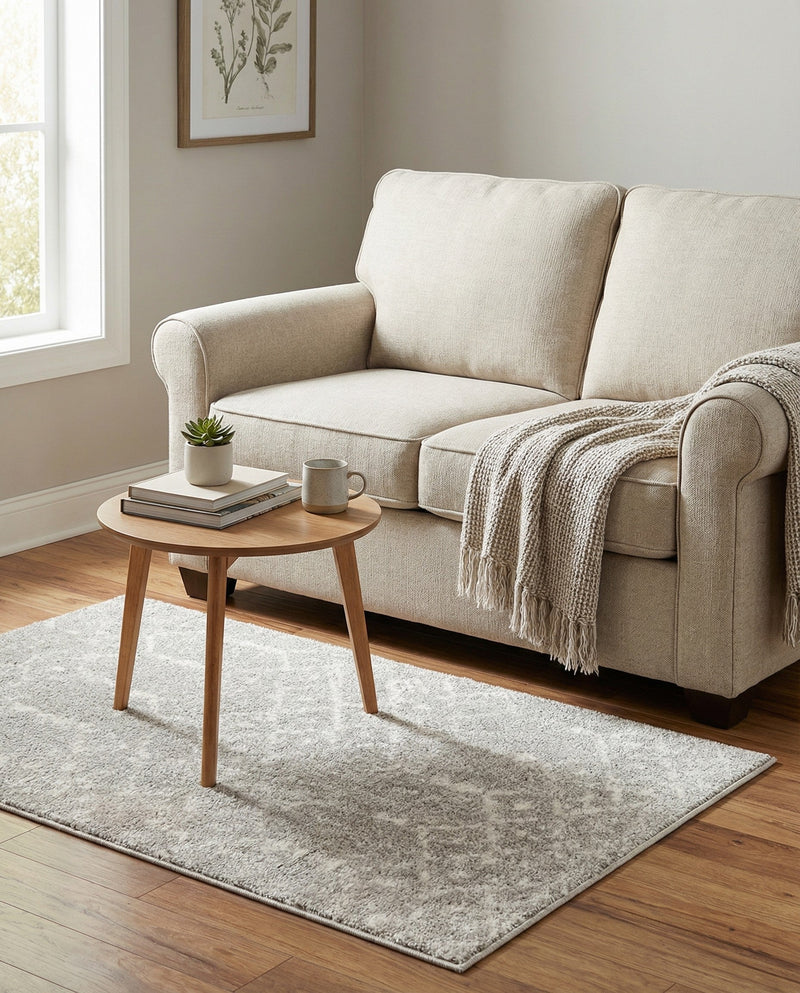 Marrakesh Lattice Collection Area Rug - Casablanca (Light Gray) Rectangle Light Gray  lifestyle 30