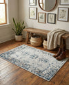 Riviera Elegance Collection Area Rug - Antibes (Light Blue) Rectangle Light Blue  lifestyle 24
