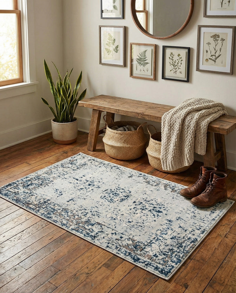 Riviera Elegance Collection Area Rug - Antibes (Light Blue) Rectangle Light Blue  lifestyle 24
