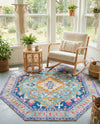 Heritage Elegance Collection Area Rug -  Taj Octagon Blue  lifestyle 39