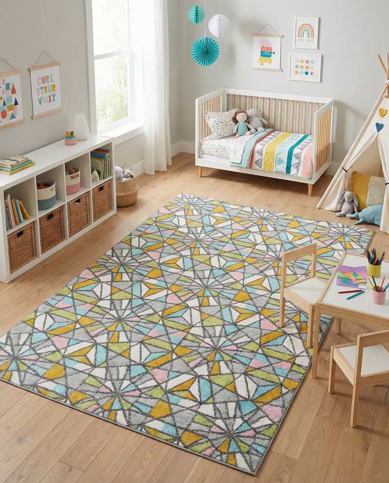 Wonder Tykes Collection Area Rug -  Chromatic Rectangle Multi  lifestyle 10
