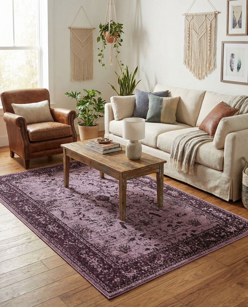 Horizon Collection Area Rug -  Apex (Purple) Rectangle Purple  lifestyle 22