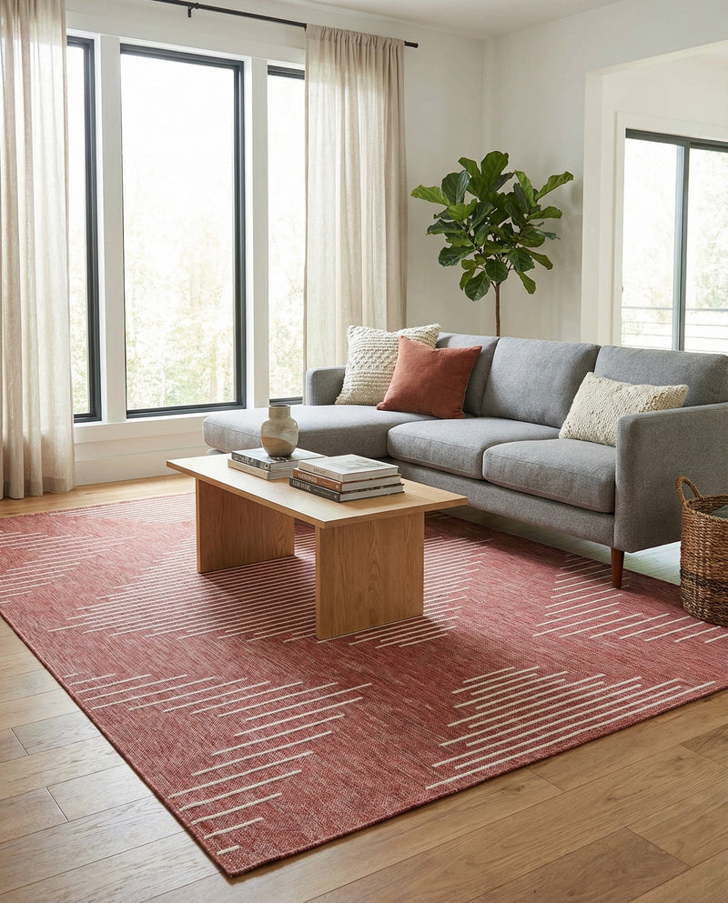 Urban Terrace Collection Area Rug -  Chelsea (Rust Red) Rectangle Rust Red  lifestyle 17