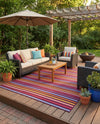 Seaside Stripes Collection Area Rug - Azul Rectangle Multi  lifestyle 28