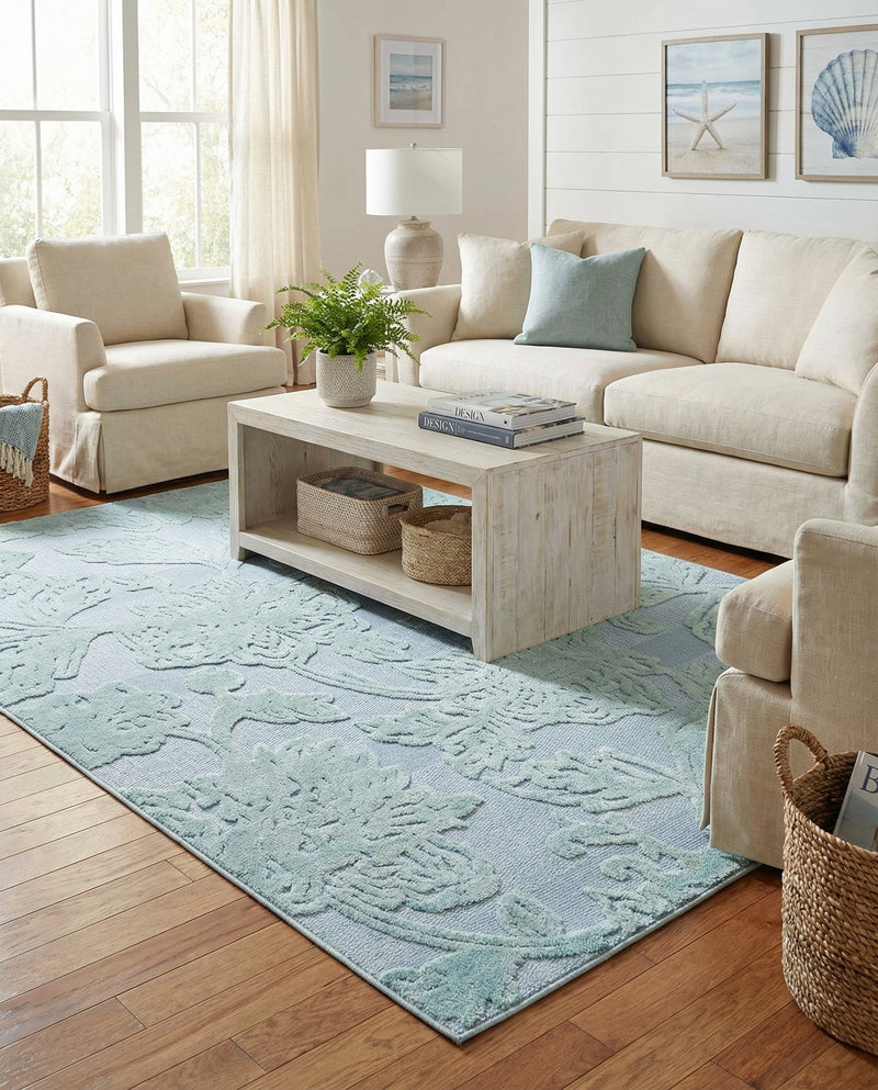 Bahama Breeze Outdoor Collection Area Rug -  Eleuthera Rectangle Navy Blue  lifestyle 49