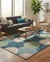 Chromatic Oasis Collection Area Rug -  Zephyr Rectangle Navy Blue  lifestyle 54