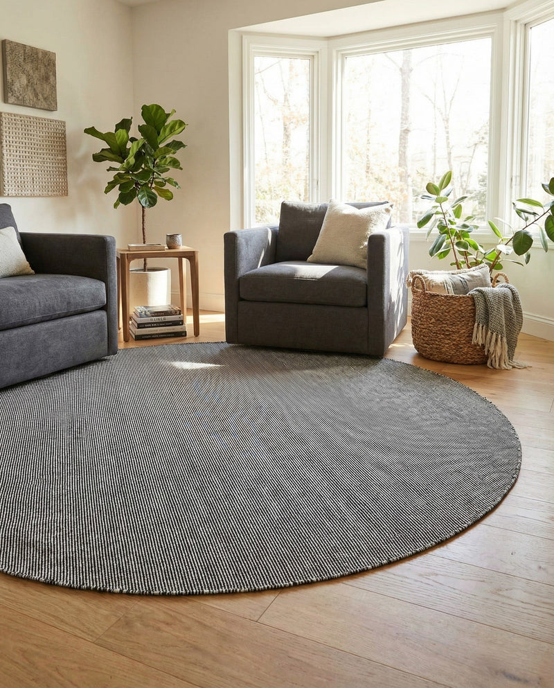 Jill Zarin Sedona Oasis Outdoor Collection Area Rug - Coconino (Black Sky) Round Black Sky  lifestyle 41