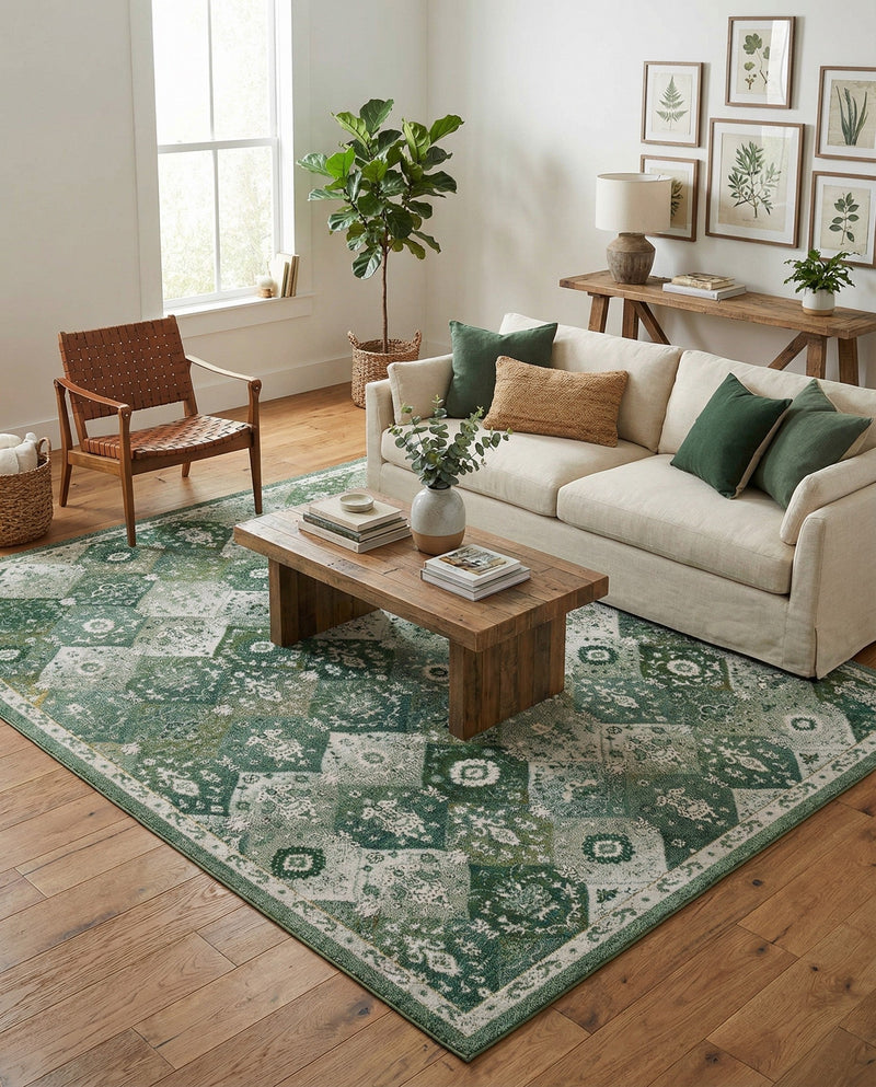 Brighton Terrace Collection Area Rug -  Rottingdean (Green) Rectangle Green  lifestyle 22