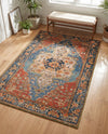 Patio Heritage Collection Area Rug -  Grove Rectangle Navy Blue and Rust Red  lifestyle 32