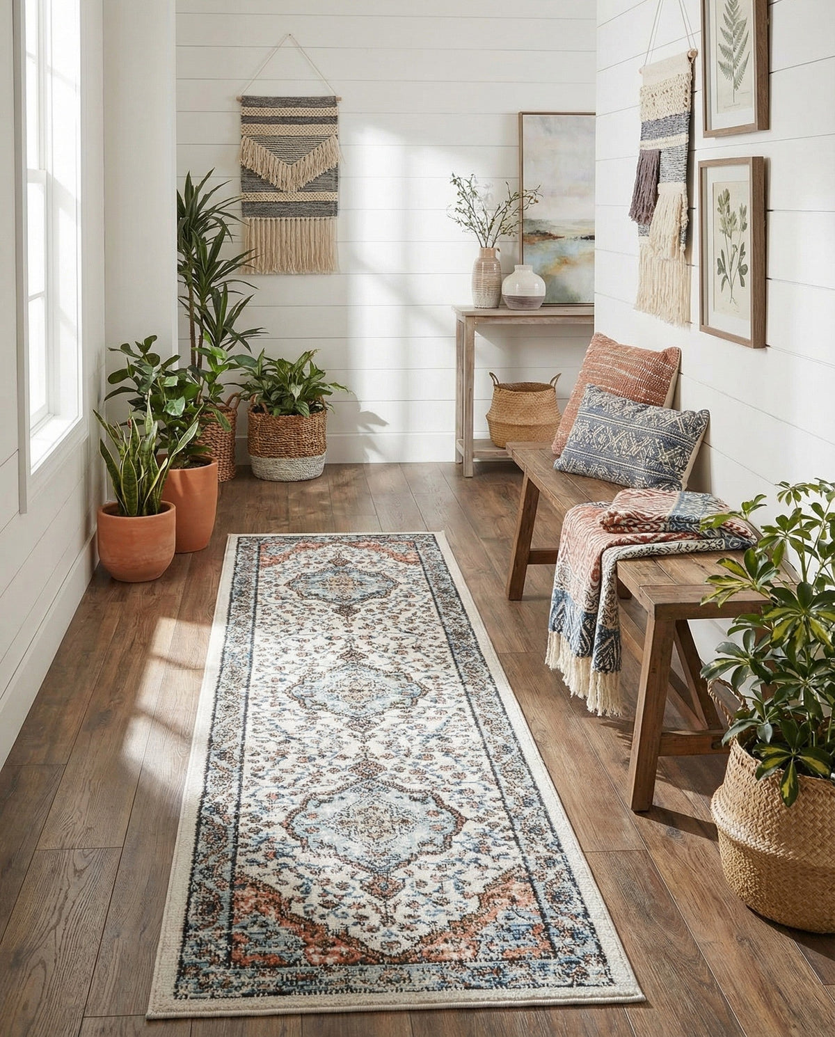 Mykonos Manor Collection Area Rug - Delos Runner Ivory  lifestyle 188