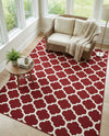 Lattice Gardens Collection Area Rug -  Bloomfield (Dark Terracotta) Rectangle Dark Terracotta  lifestyle 7