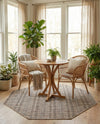 Seaside Stripes Collection Area Rug -  Boardwalk (Natural) Octagon Natural  lifestyle 85