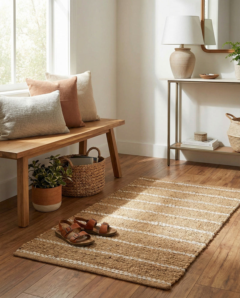 Sequoia Handwoven Jute Collection Area Rug - Briarwood Rectangle Natural  lifestyle 17