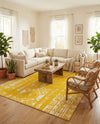 Brighton Stripes Collection Area Rug - Sussex (Yellow) Rectangle Yellow  lifestyle 15