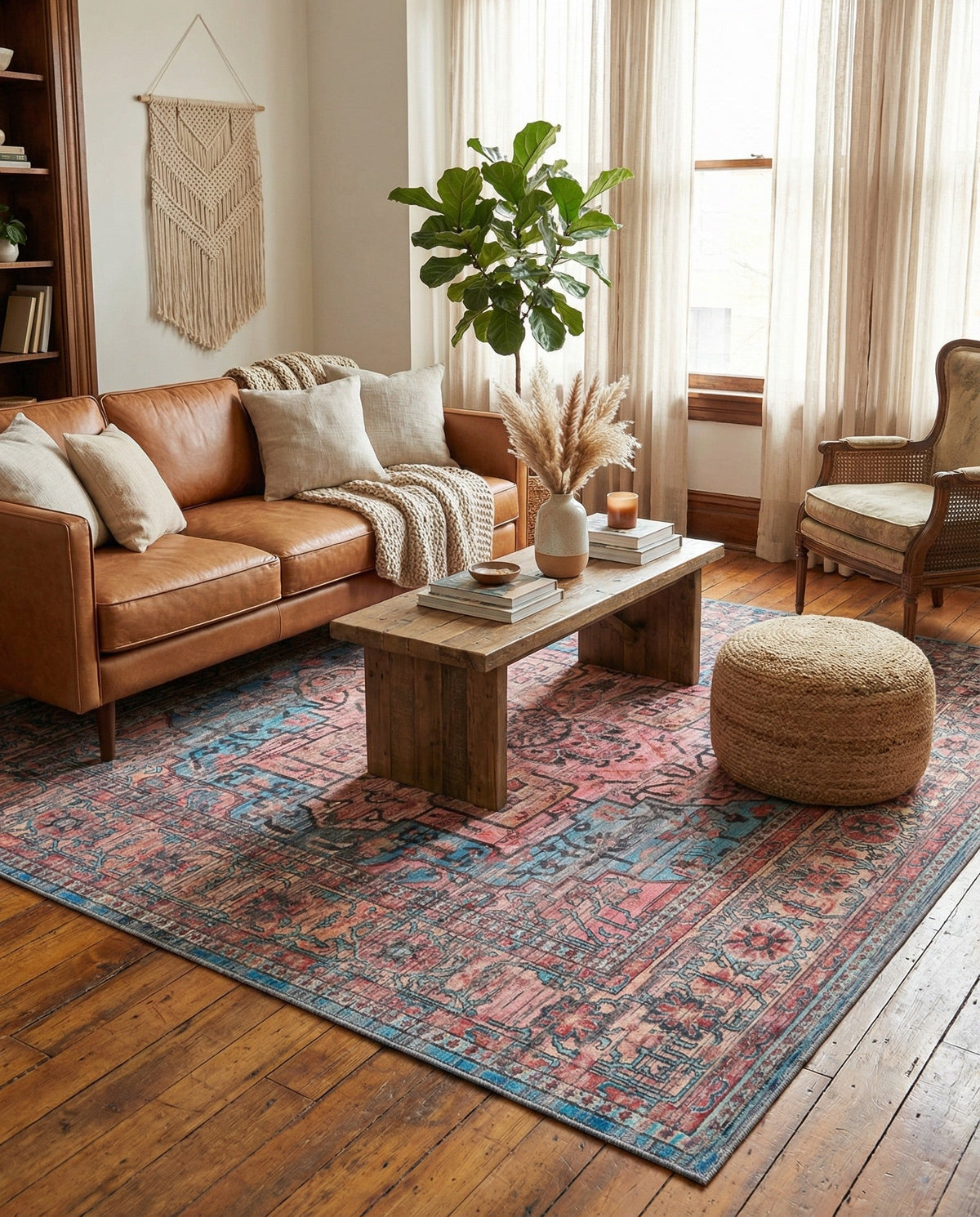 Zahara Oasis Collection Area Rug -  Fez Square Blue  lifestyle 58