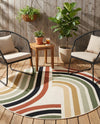 Urban Terrace Collection Area Rug -  Piazza Round Multi  lifestyle 64