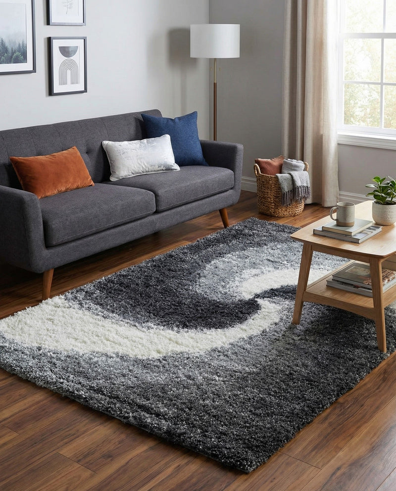 Cozy Haven Shag Collection Area Rug -  Oasis Rectangle Smoke Gray  lifestyle 17